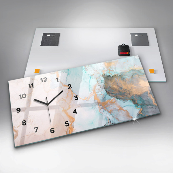 Horloge murale horizontale Peinture abstraite