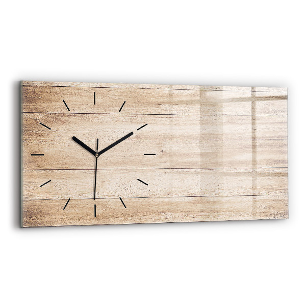 Horloge rectangulaire horizontale Texture bois