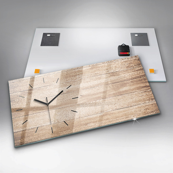 Horloge rectangulaire horizontale Texture bois