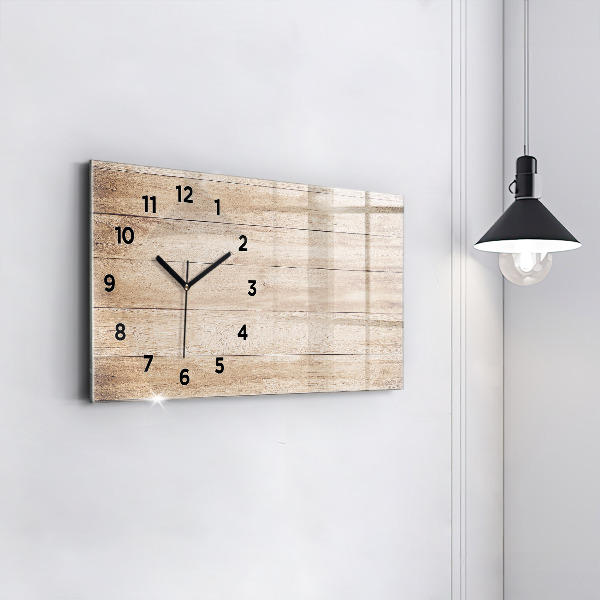 Horloge rectangulaire horizontale Texture bois