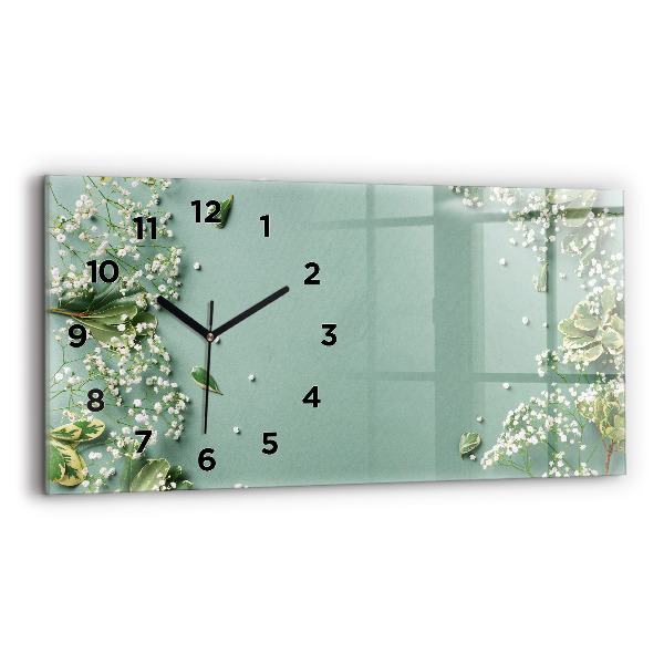 Horloge rectangulaire horizontale Fleurs délicates