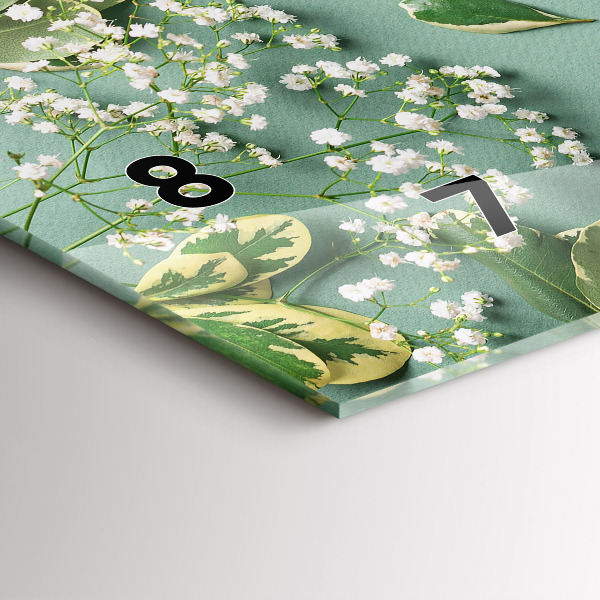 Horloge rectangulaire horizontale Fleurs délicates