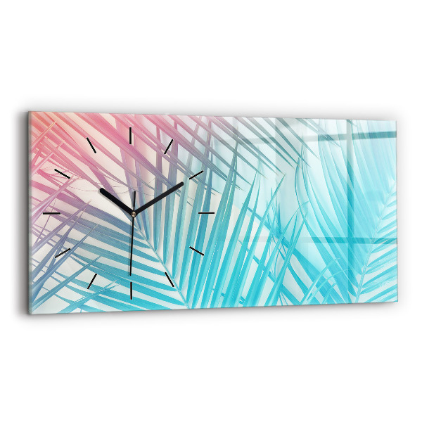 Horloge rectangulaire horizontale Palmier tropical