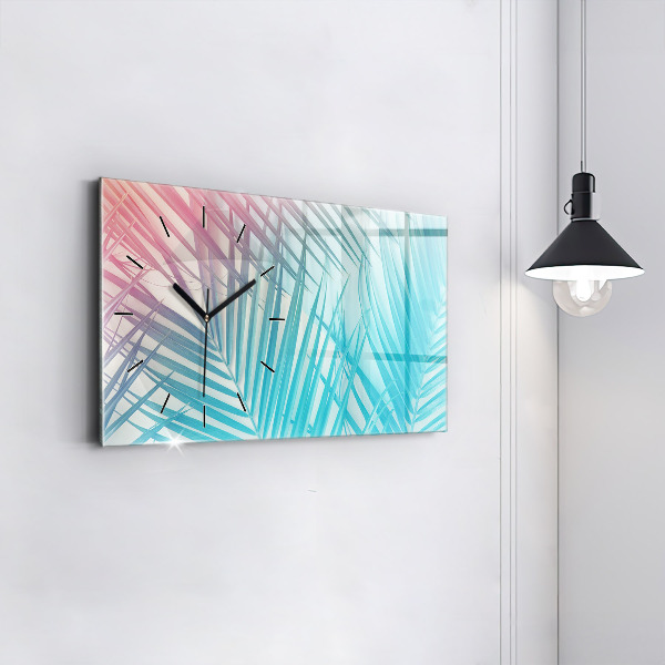 Horloge rectangulaire horizontale Palmier tropical