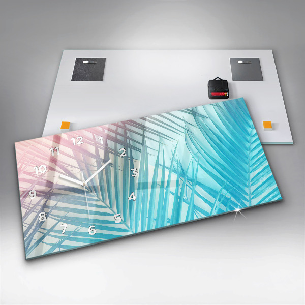 Horloge rectangulaire horizontale Palmier tropical