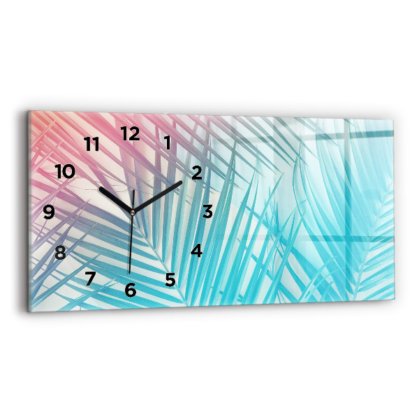 Horloge rectangulaire horizontale Palmier tropical