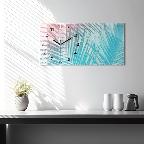 Horloge rectangulaire horizontale Palmier tropical