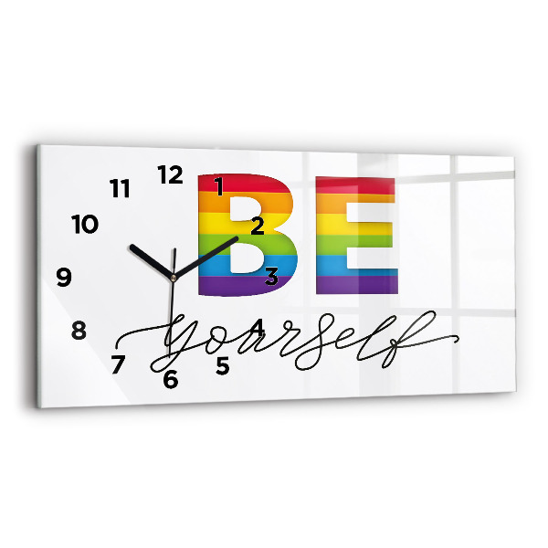 Horloge rectangulaire horizontale 'L''inscription sois toi-même'