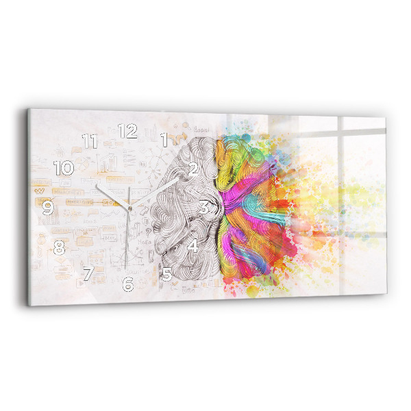 Horloge rectangulaire horizontale Cerveau abstrait