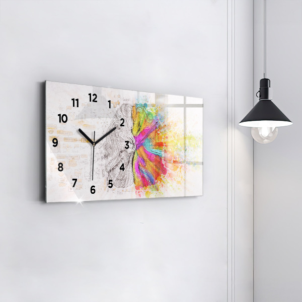 Horloge rectangulaire horizontale Cerveau abstrait