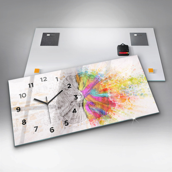Horloge rectangulaire horizontale Cerveau abstrait