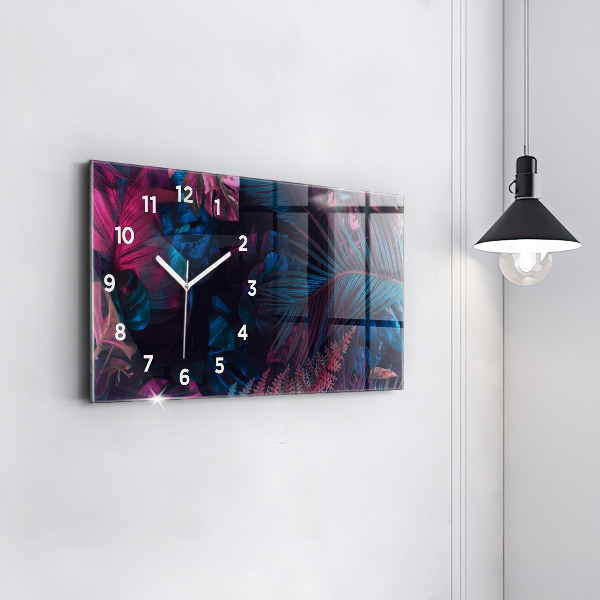 Horloge rectangulaire horizontale Fleurs exotiques