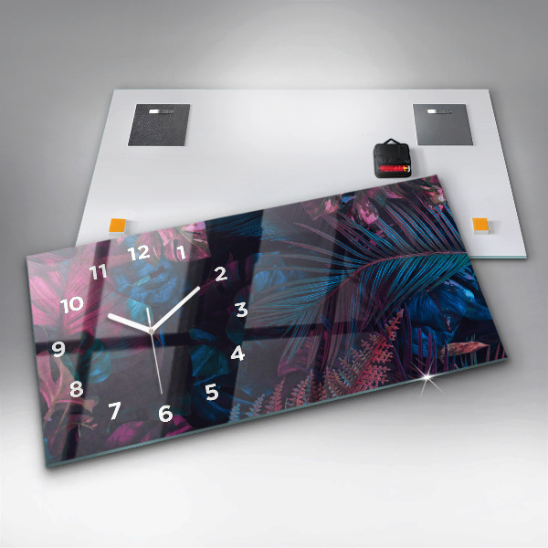 Horloge rectangulaire horizontale Fleurs exotiques