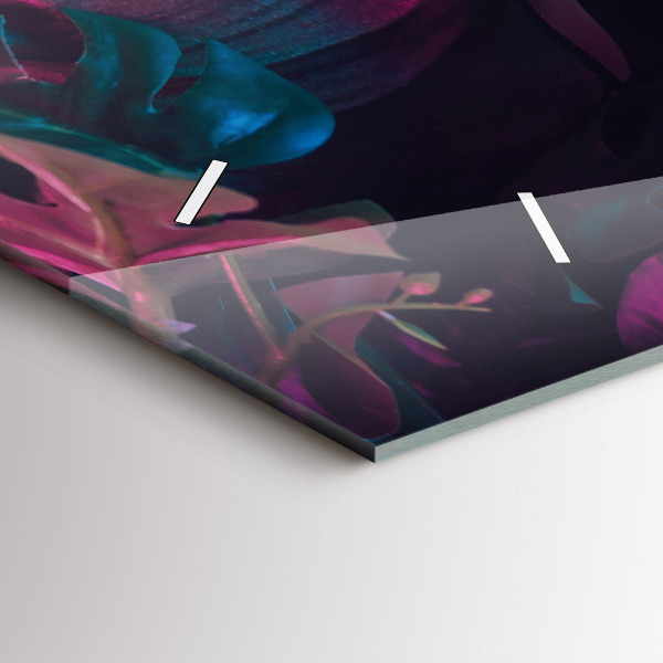 Horloge rectangulaire horizontale Fleurs exotiques