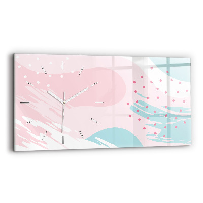 Horloge rectangulaire horizontale Abstraction pastel