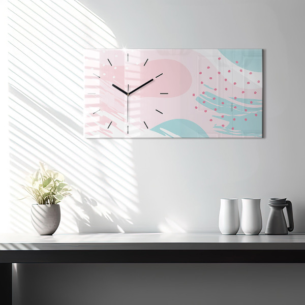 Horloge rectangulaire horizontale Abstraction pastel