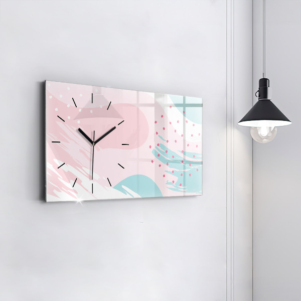 Horloge rectangulaire horizontale Abstraction pastel