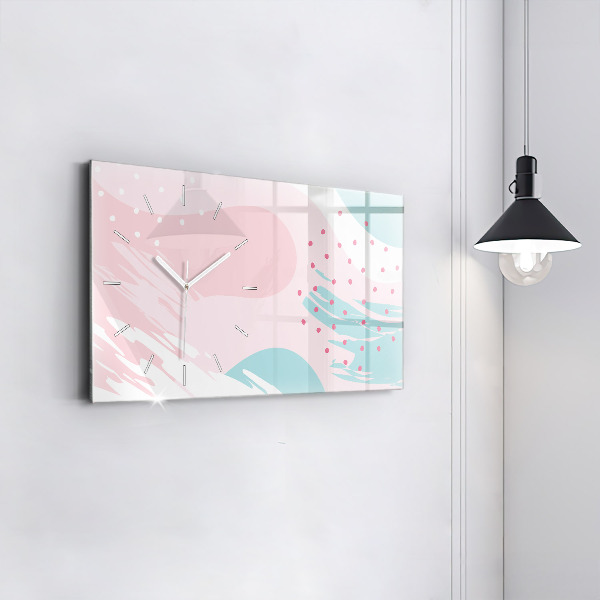 Horloge rectangulaire horizontale Abstraction pastel