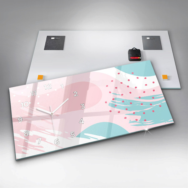 Horloge rectangulaire horizontale Abstraction pastel