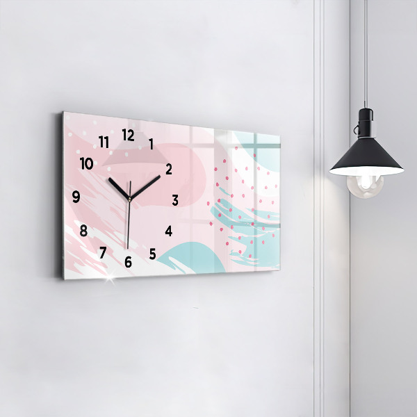Horloge rectangulaire horizontale Abstraction pastel