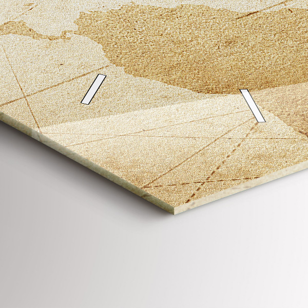 Horloge rectangulaire horizontale Carte du monde vintage