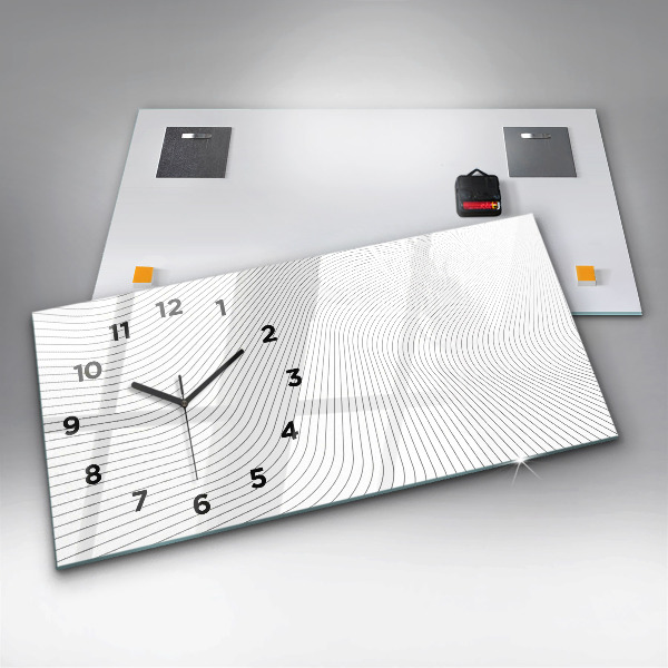 Horloge rectangulaire horizontale 'Lignes d''abstraction'