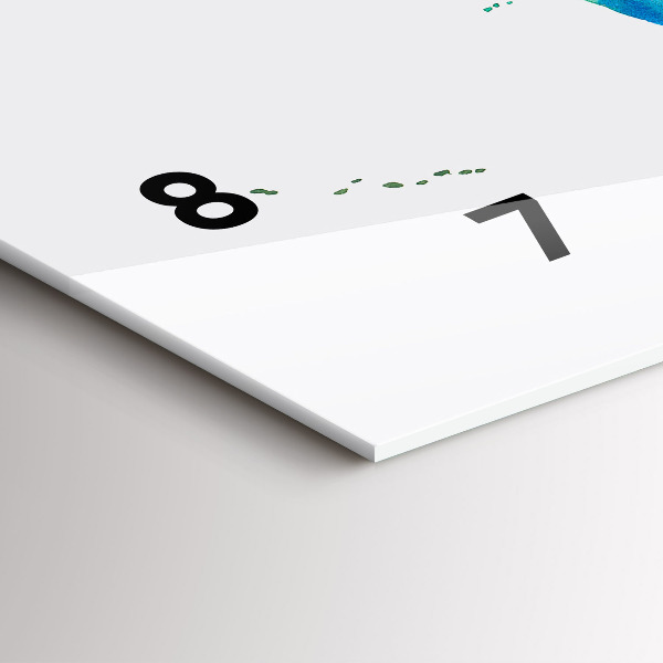 Horloge rectangulaire horizontale 'Carte du monde à l''aquarelle'