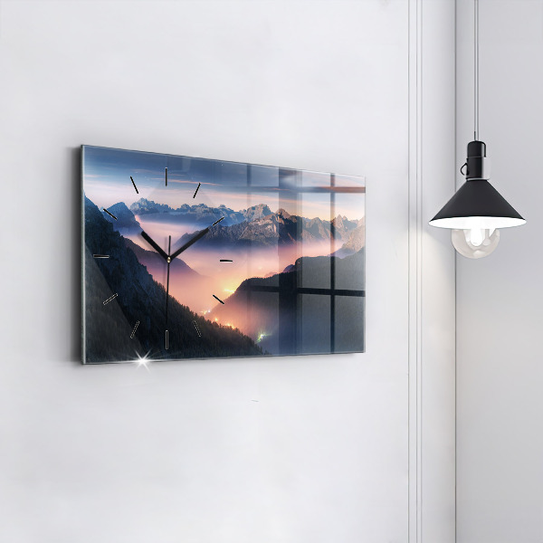 Horloge rectangulaire horizontale Paysage de sommets de montagnes