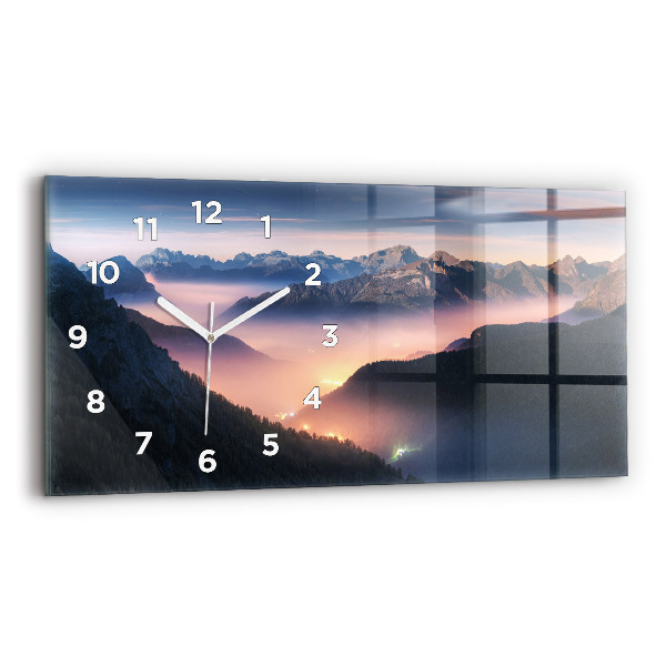 Horloge rectangulaire horizontale Paysage de sommets de montagnes