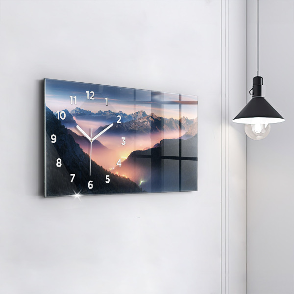 Horloge rectangulaire horizontale Paysage de sommets de montagnes