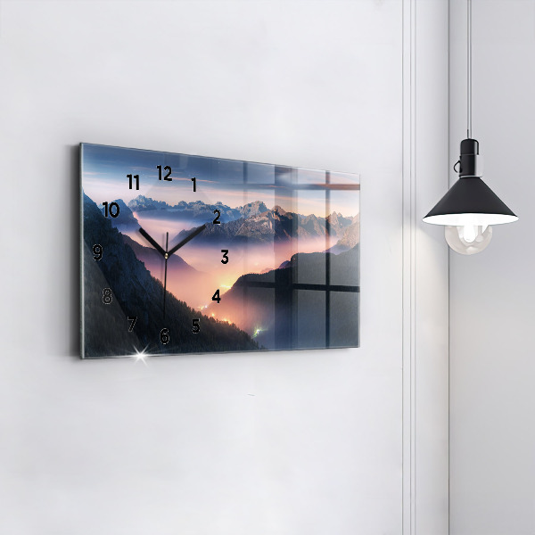 Horloge rectangulaire horizontale Paysage de sommets de montagnes