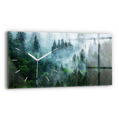Horloge rectangulaire horizontale Forêt brumeuse