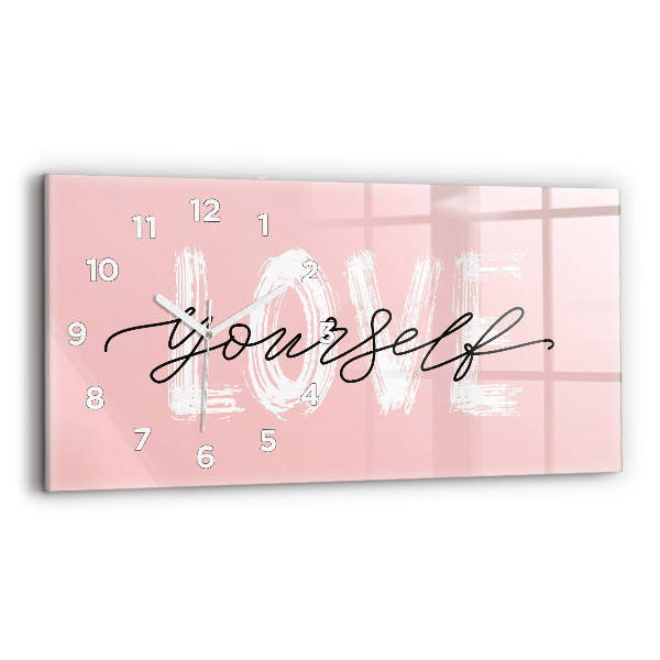 Horloge rectangulaire horizontale 'L''inscription Aimez-vous'