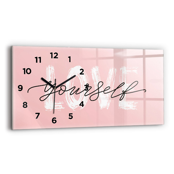 Horloge rectangulaire horizontale 'L''inscription Aimez-vous'