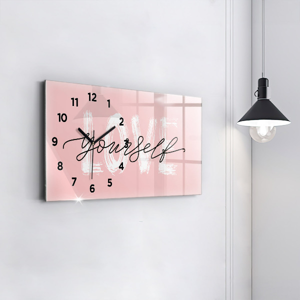 Horloge rectangulaire horizontale 'L''inscription Aimez-vous'