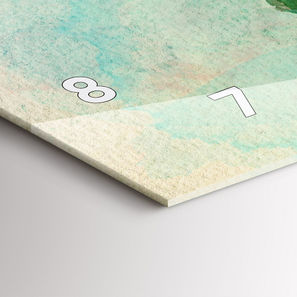 Horloge rectangulaire horizontale 'Carte du monde à l''aquarelle'