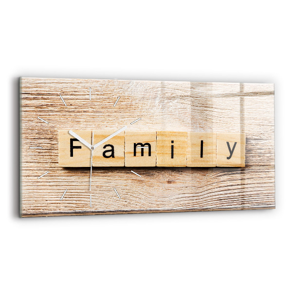 Horloge rectangulaire horizontale 'La famille d''inscriptions'