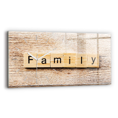 Horloge rectangulaire horizontale 'La famille d''inscriptions'