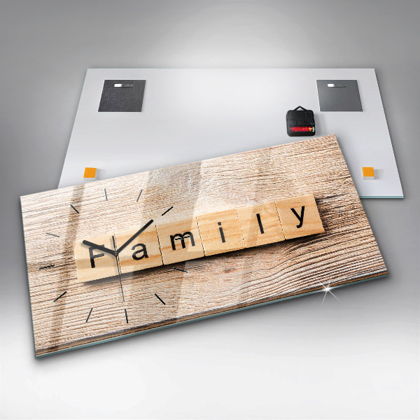 Horloge rectangulaire horizontale 'La famille d''inscriptions'