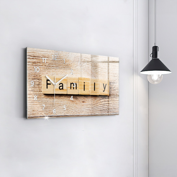 Horloge rectangulaire horizontale 'La famille d''inscriptions'