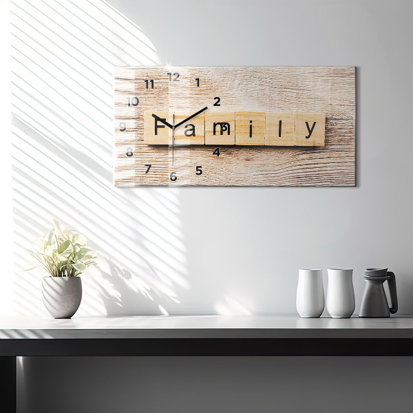 Horloge rectangulaire horizontale 'La famille d''inscriptions'