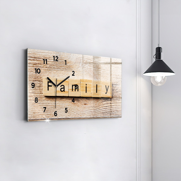 Horloge rectangulaire horizontale 'La famille d''inscriptions'
