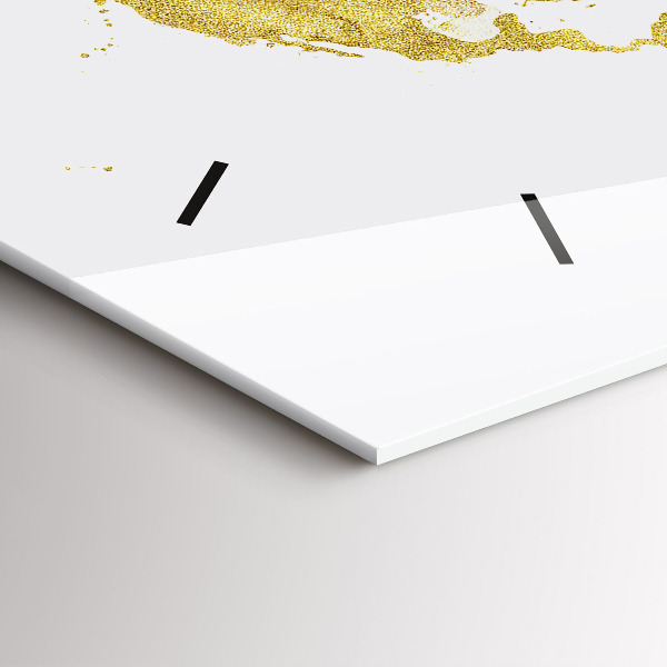 Horloge rectangulaire horizontale Carte dorée du monde