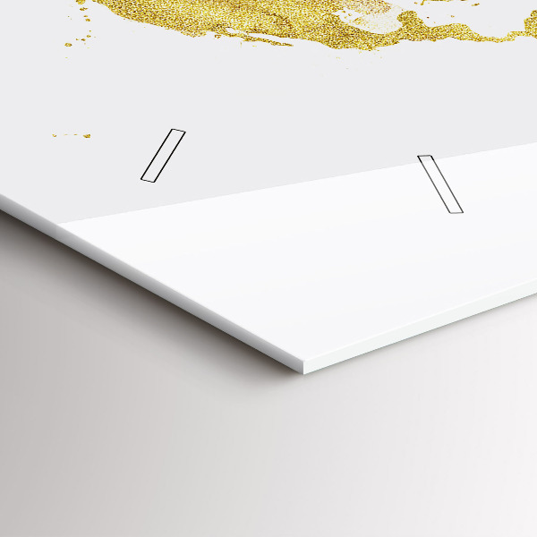 Horloge rectangulaire horizontale Carte dorée du monde