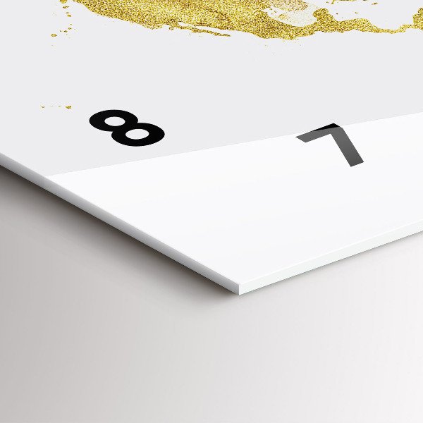 Horloge rectangulaire horizontale Carte dorée du monde