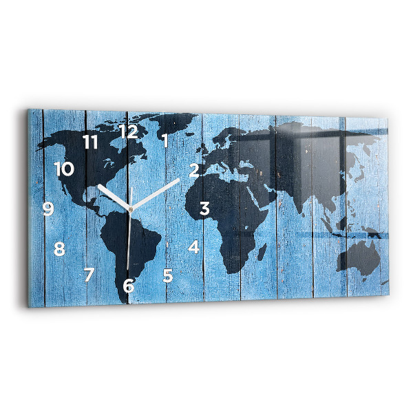 Horloge rectangulaire horizontale Carte du monde du plateau