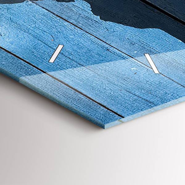 Horloge rectangulaire horizontale Carte du monde du plateau