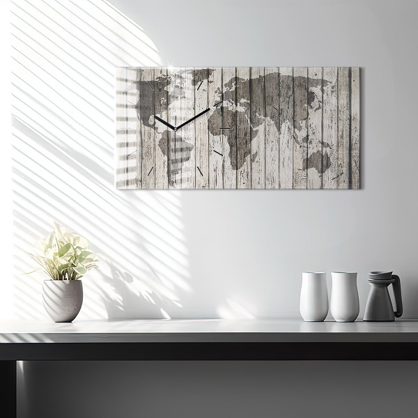 Horloge rectangulaire horizontale Cartes du monde