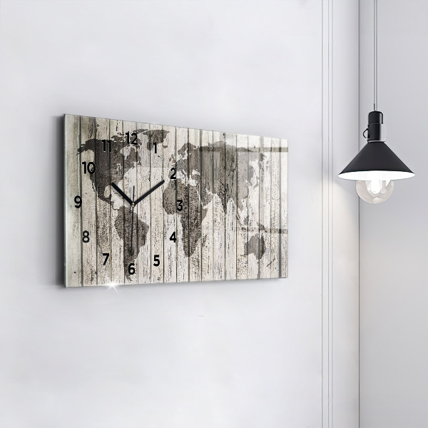 Horloge rectangulaire horizontale Cartes du monde