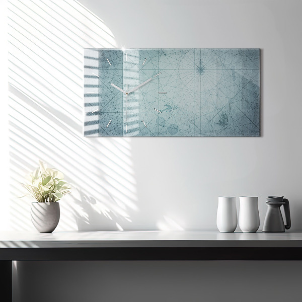 Horloge rectangulaire horizontale Carte vintage